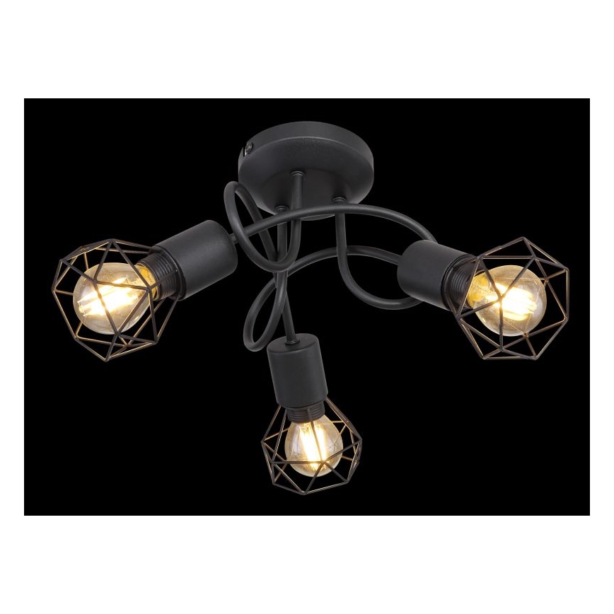 Globo - LED Pinnale kinnitatav lühter 3xE14/6W/230V must