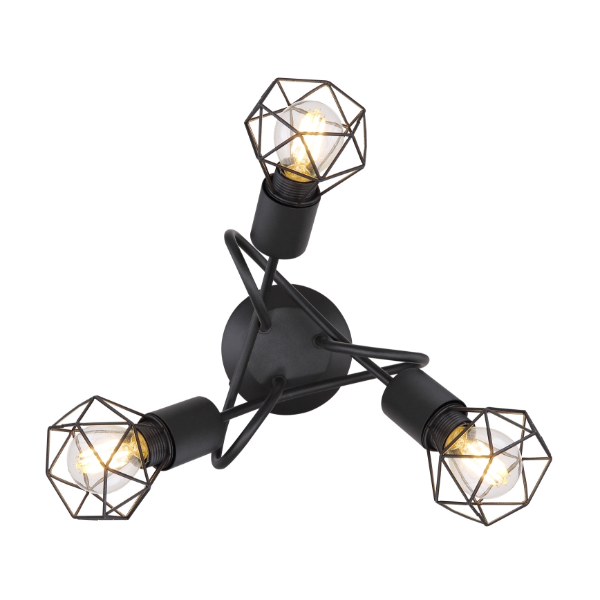 Globo - LED Pinnale kinnitatav lühter 3xE14/6W/230V must