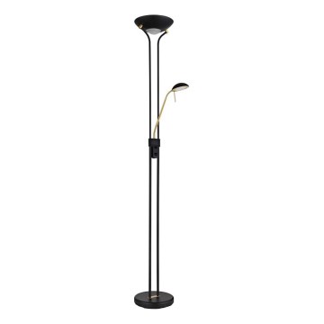 Globo - LED reguleeritav põrandalamp LED/20W/230V + LED/5,5W 3000K must/kuldne