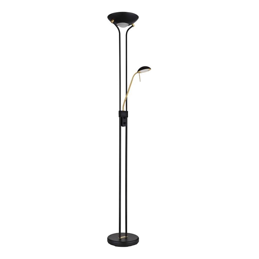 Globo - LED reguleeritav põrandalamp LED/20W/230V + LED/5,5W 3000K must/kuldne