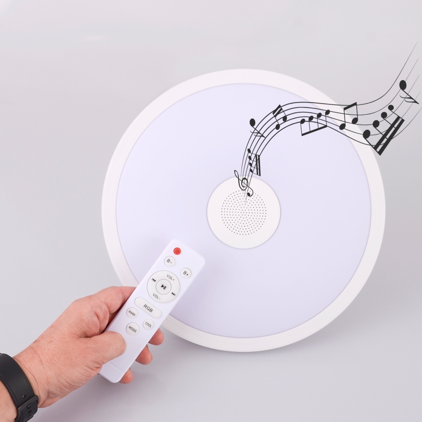 Globo - LED RGBW Hämardatav valgusti vannituppa kõlariga LED/18W/230V 3000-6500K IP44 + kaugjuhtimispult