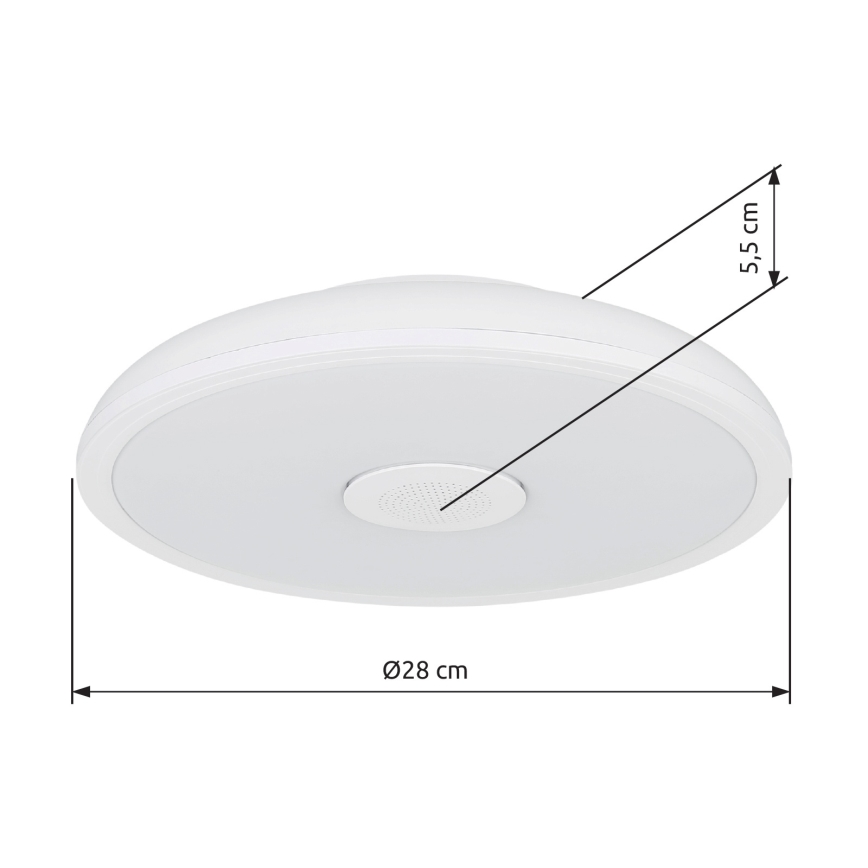 Globo - LED RGBW Hämardatav valgusti vannituppa kõlariga LED/18W/230V 3000-6500K IP44 + kaugjuhtimispult