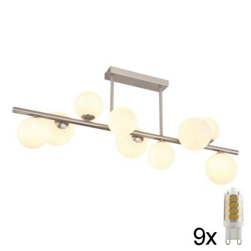 Globo - LED Ripplühter 9xG9/3W/230V matt kroom