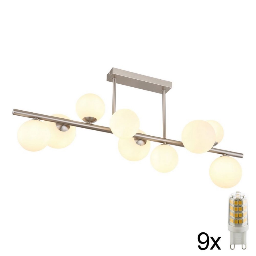 Globo - LED Ripplühter 9xG9/3W/230V matt kroom
