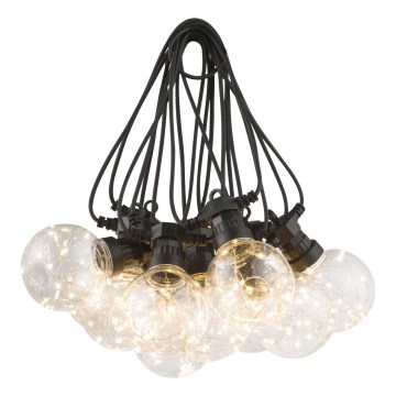 Globo - LED Väli dekoratiivne kett 10xLED/0,27W/230V 7,5 m IP44 must
