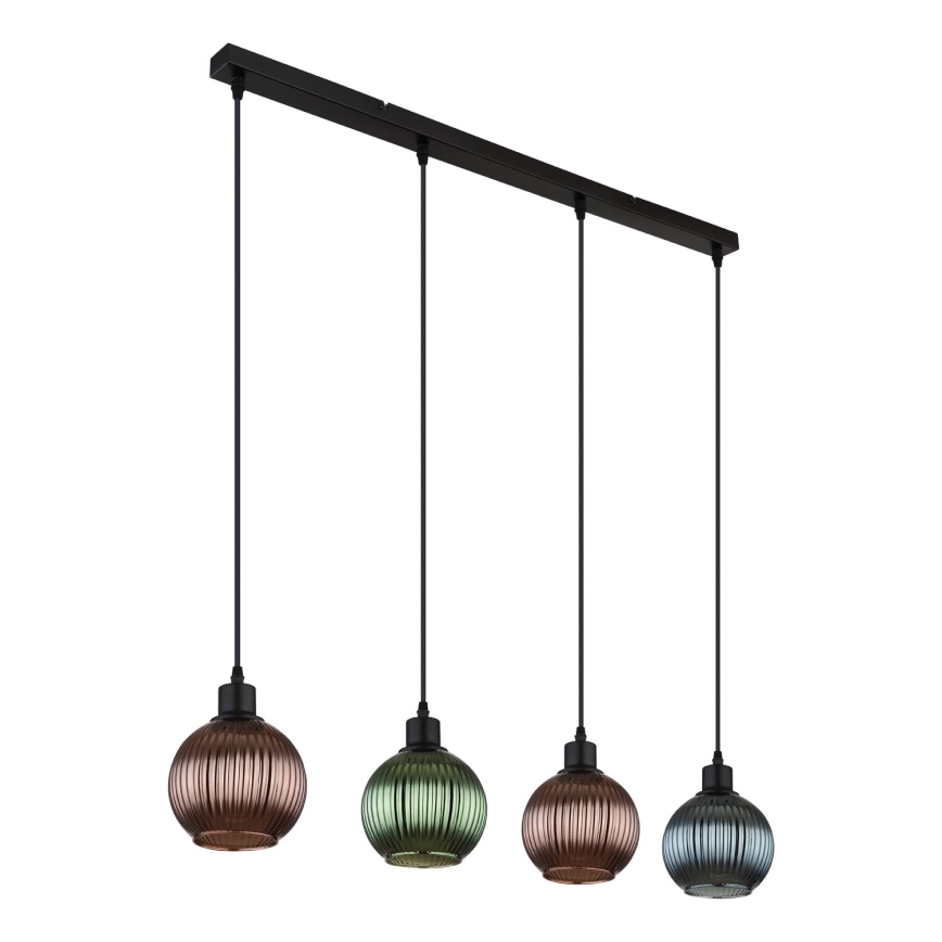Globo - Lühter 4xE27/25W/230V vask/roheline/sinine