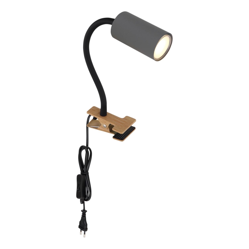 Globo - Paindlik lamp klambriga 1xGU10/25W/230V hall/pruun