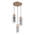 Globo - Rippvalgusti kaabliga 3xE27/25W/230V pronksviimistlusega, läbimõõt 30 cm