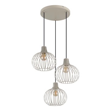 Globo - Rippvalgusti kaabliga 3xE27/40W/230V beež