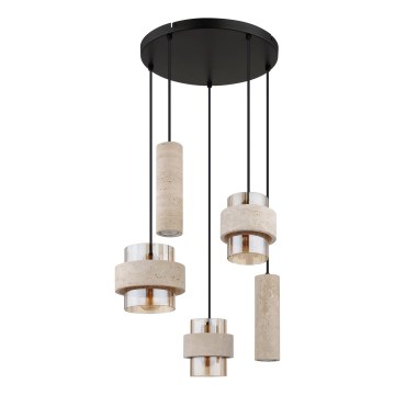 Globo - Rippvalgusti kaablil 3xE27/40W/230V + 2xGU10/10W, travertiin