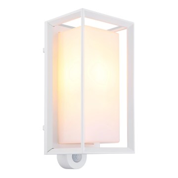 Globo - Väli seinavalgusti koos anduriga 1xE27/60W/230V IP44 valge