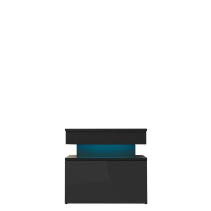 GLOSSA öökapp 51x55 cm, LED-valgustusega, must/läikiv must