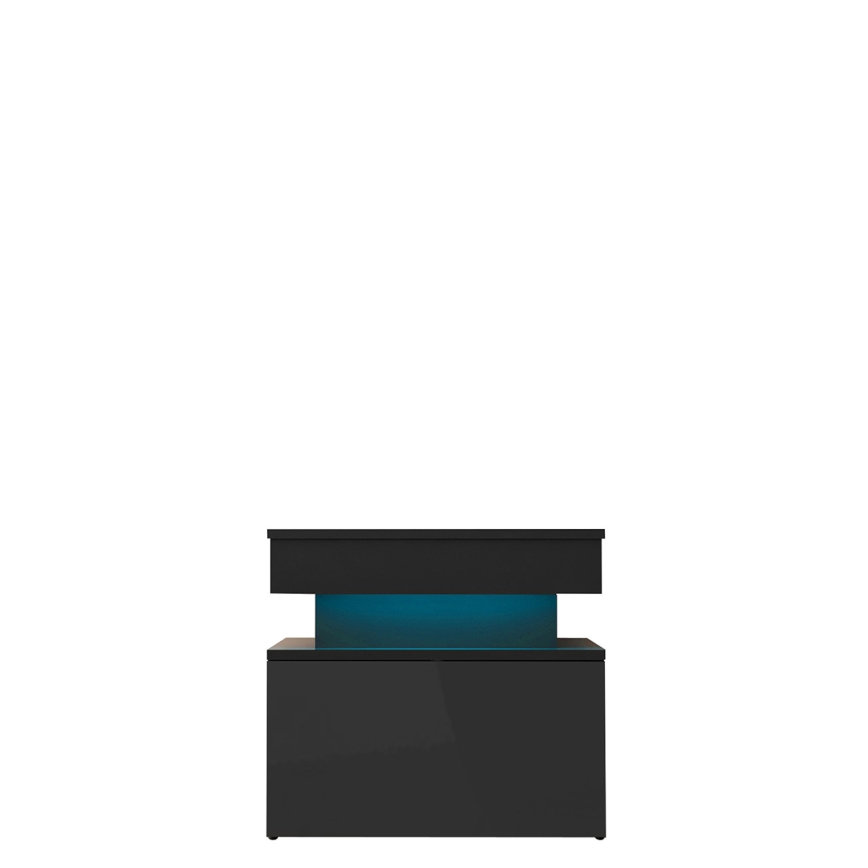 GLOSSA öökapp 51x55 cm, LED-valgustusega, must/läikiv must