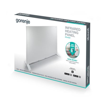 GORENJE IR540W - nutikas 540 W elektriline infrapaneel taimeriga, Wi‑Fi-toega, must