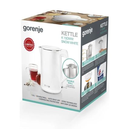 GORENJE K15DWW - Elektriline veekeetja 1,5 l 2200W/230V valge