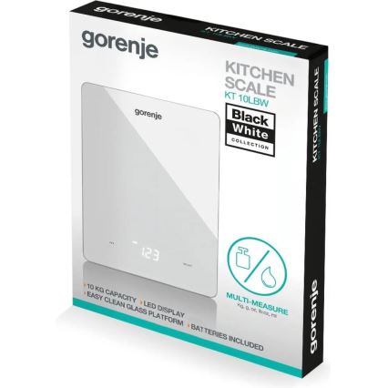 GORENJE KT10LBW - digitaalne köögikaal 3xAAA valge