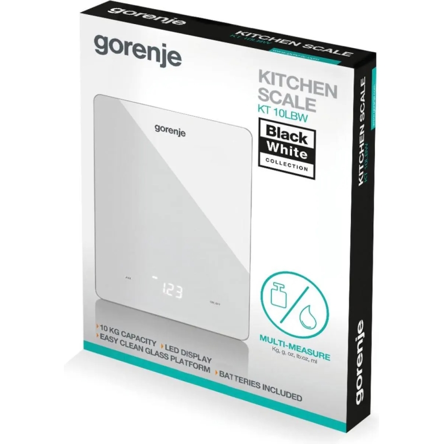 GORENJE KT10LBW - digitaalne köögikaal 3xAAA valge