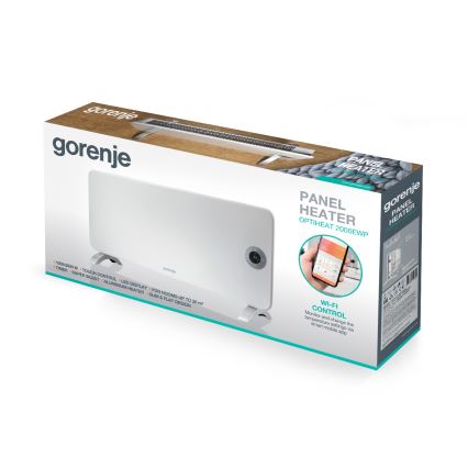 GORENJE OPTIHEAT 2000EWP - Nutikas elektriline konvektor/otsekütteseade 2000 W, IP44, Wi‑Fi, valge