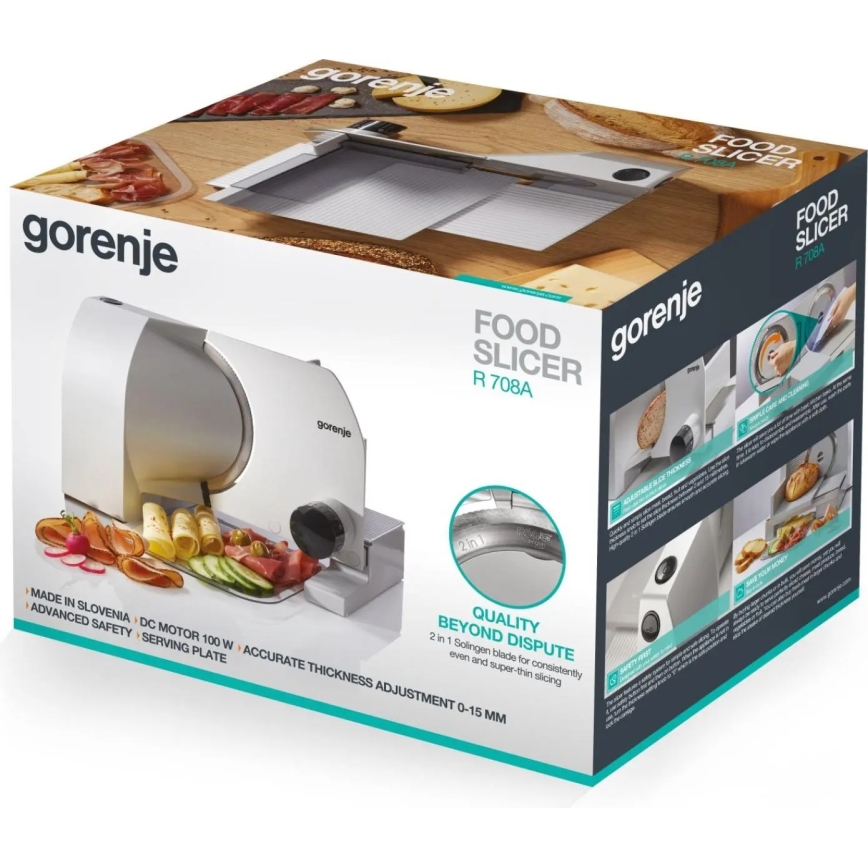 GORENJE R708A - elektriline viilutaja 100W/230V, roostevabast terasest
