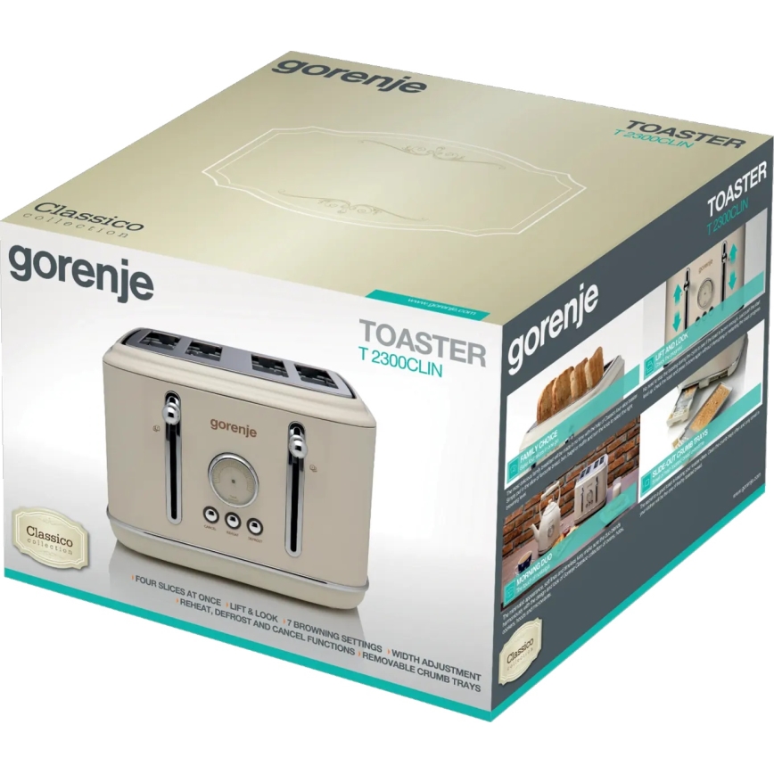 GORENJE T2300CLIN - nelja avaga röster 1150W/230V beež
