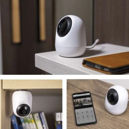 Nutikas sisemine pöörlev kaamera liikumisanduriga GoSmart 5V Wi-Fi Tuya valge