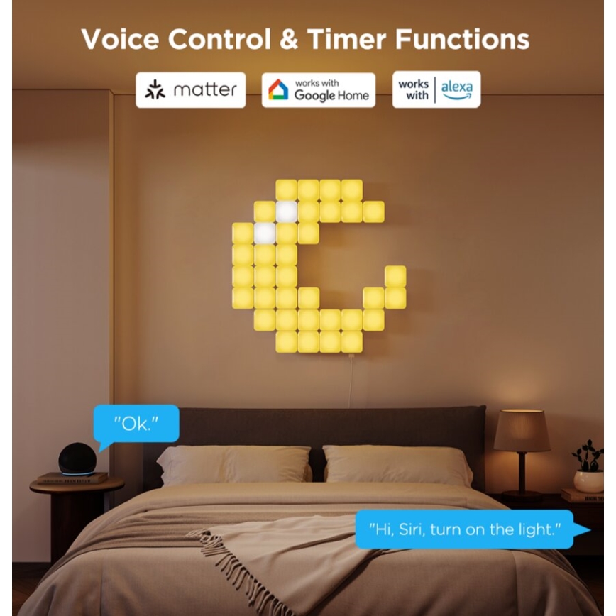 Govee - 10x Nutikas mini RGBIC panel Wi-Fi