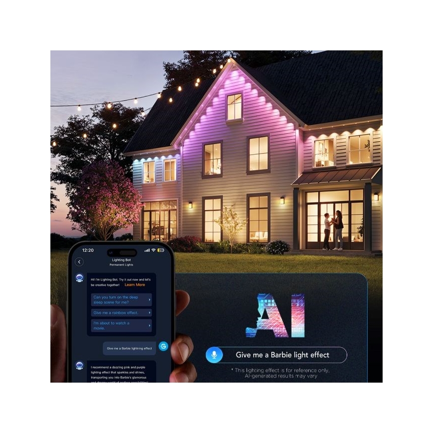 Govee - 30 m LED RGBIC-kett allavalgustitega, Wi-Fi, Matter, IP67