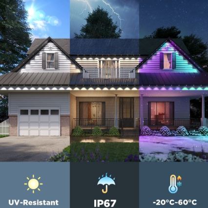 Govee - 30 m LED RGBIC-kett allavalgustitega, Wi-Fi, Matter, IP67