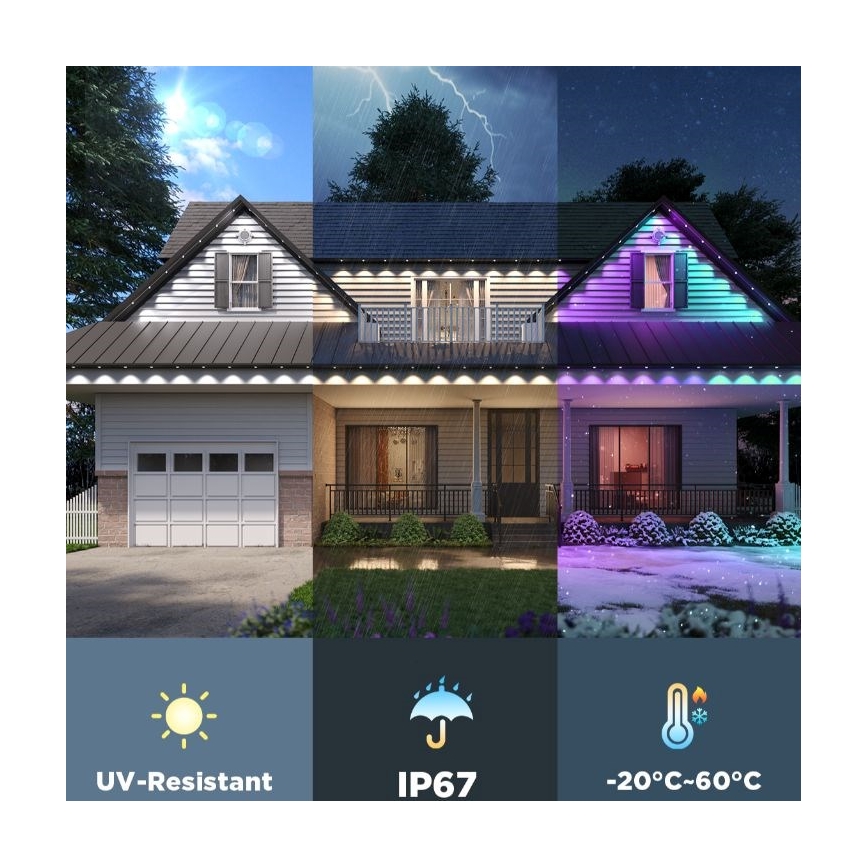 Govee - 30 m LED RGBIC-kett allavalgustitega, Wi-Fi, Matter, IP67