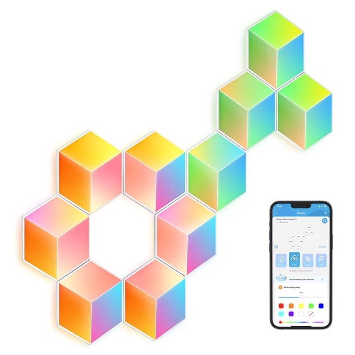Govee - KOMPLEKT 10x LED Valgusti Glide Hexa Pro LED Smart RGBIC Wi-Fi