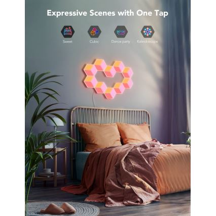 Govee - KOMPLEKT 10x LED Valgusti Glide Hexa Pro LED Smart RGBIC Wi-Fi