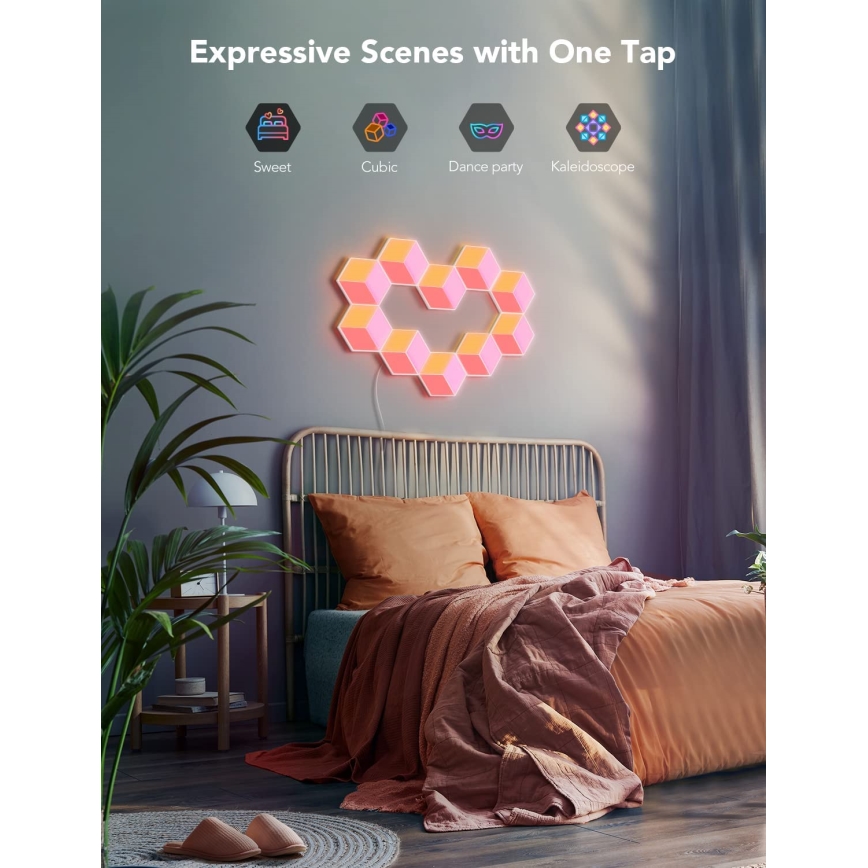 Govee - KOMPLEKT 10x LED Valgusti Glide Hexa Pro LED Smart RGBIC Wi-Fi