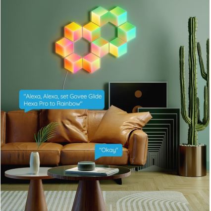 Govee - KOMPLEKT 10x LED Valgusti Glide Hexa Pro LED Smart RGBIC Wi-Fi