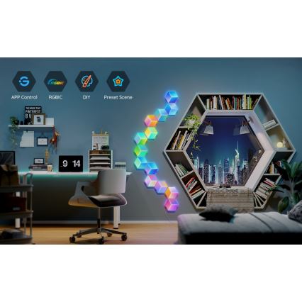 Govee - KOMPLEKT 10x LED Valgusti Glide Hexa Pro LED Smart RGBIC Wi-Fi