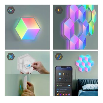 Govee - KOMPLEKT 10x LED Valgusti Glide Hexa Pro LED Smart RGBIC Wi-Fi