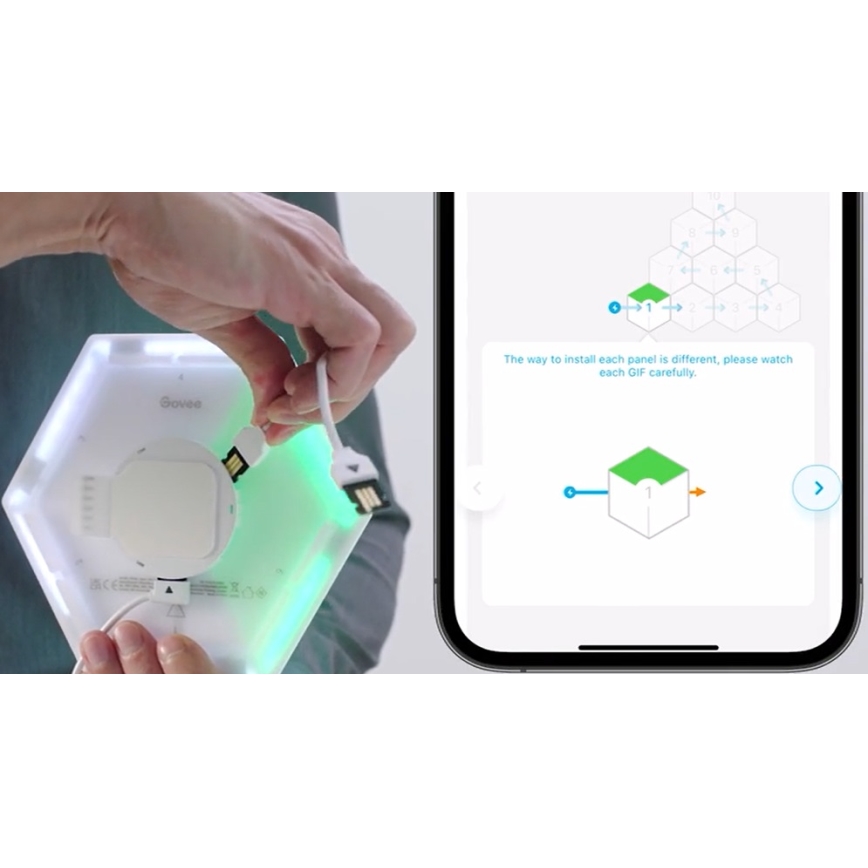 Govee - KOMPLEKT 10x LED Valgusti Glide Hexa Pro LED Smart RGBIC Wi-Fi