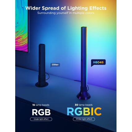 Govee - KOMPLEKT 2x Backlight TV 55-65" SMART LED taustvalgustus RGBICW Wi-Fi