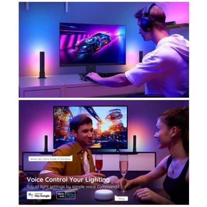 Govee - KOMPLEKT 2x Flow Plus SMART LED TV & Gaming - RGBICWW Wi-Fi