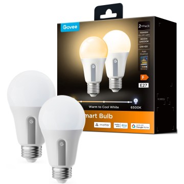 Govee - Komplekt 2x hämardatav LED-pirn nutikas MATTER A60 E27/9W/230V 2700-6500K Wi-Fi