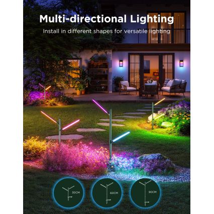Govee - KOMPLEKT 2x LED RGBICWW Hämardatav väli lamp LED/18W/230V IP66 2700-6500K Wi-Fi