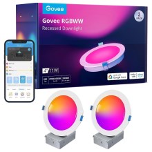 Govee - KOMPLEKT 2x LED RGBWW Süvistatav valgusti LED/11W/230V Smart 2700-6500K