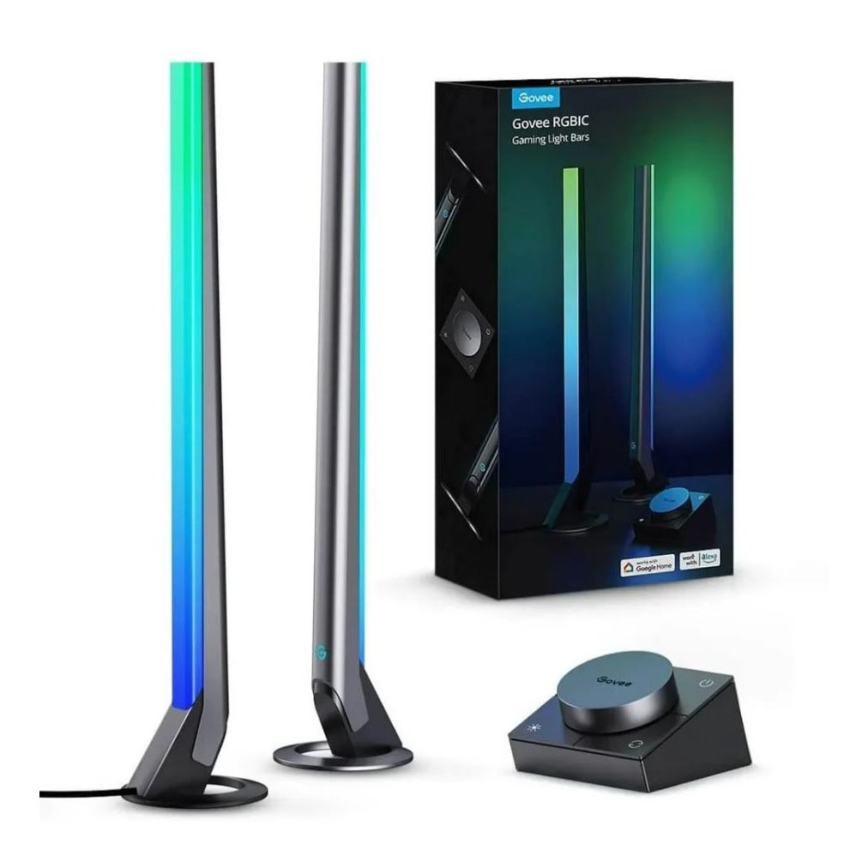 Govee - KOMPLEKT 2x Smart Gaming Wi-Fi LED RGBIC paneelid + Smart Dual + kaugjuhtimispult