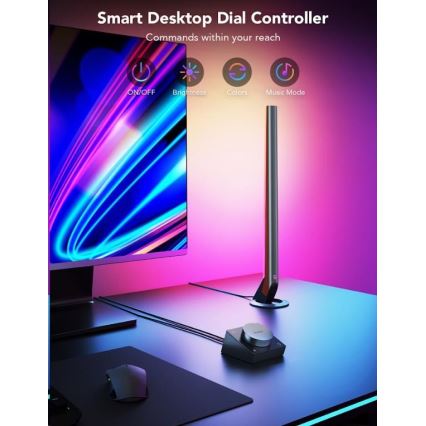 Govee - KOMPLEKT 2x Smart Gaming Wi-Fi LED RGBIC paneelid + Smart Dual + kaugjuhtimispult