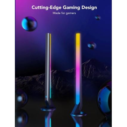 Govee - KOMPLEKT 2x Smart Gaming Wi-Fi LED RGBIC paneelid + Smart Dual + kaugjuhtimispult