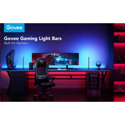 Govee - KOMPLEKT 2x Smart Gaming Wi-Fi LED RGBIC paneelid + Smart Dual + kaugjuhtimispult