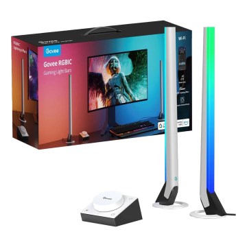 Govee - KOMPLEKT 2x Smart Gaming Wi-Fi LED RGBIC Paneelid + Smart Dual valge + kaugjuhtimispult