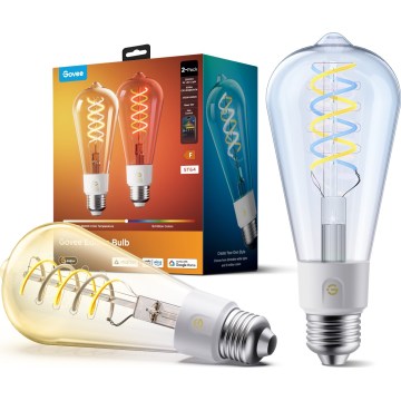 Govee - komplekt 2xLED RGBWW hämardatav pirn Smart MATTER ST64 E27/5W/230V 2700-6500K Wi-Fi