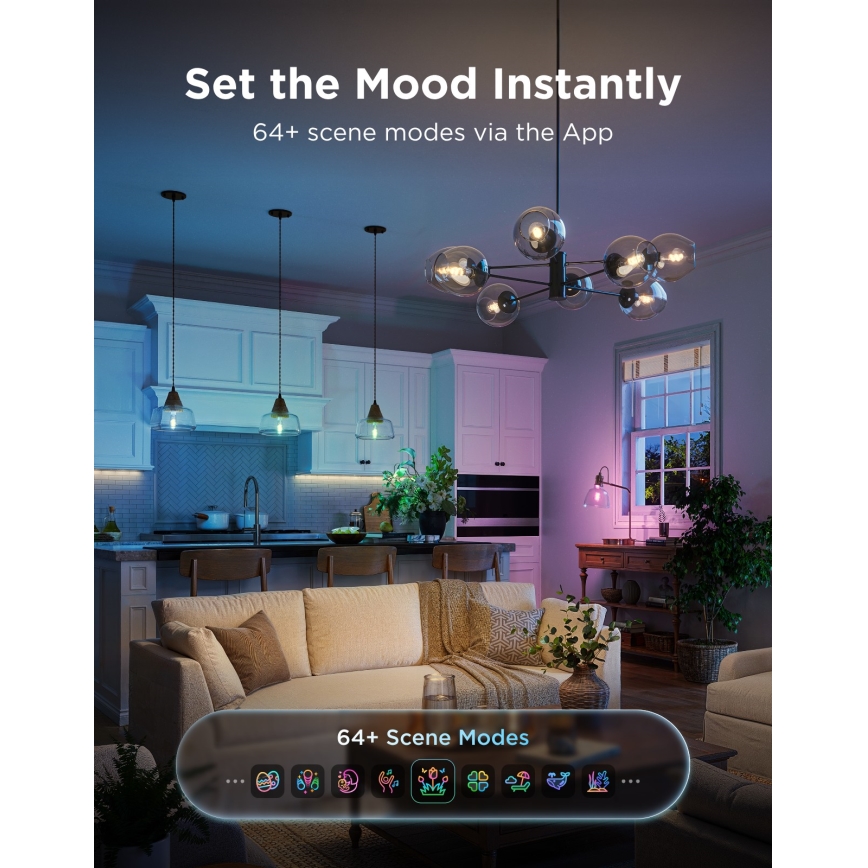 Govee - komplekt 2xLED RGBWW hämardatav pirn Smart MATTER ST64 E27/5W/230V 2700-6500K Wi-Fi