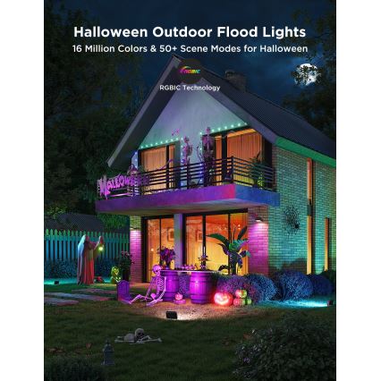 Govee - KOMPLEKT 4x LED RGBICWW hämardatav prožektor LED/24W/230V IP66 Matter Wi-Fi