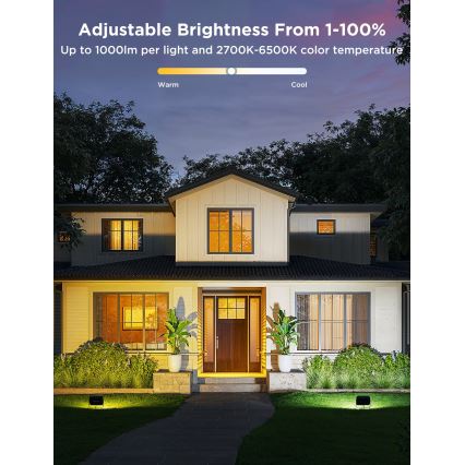 Govee - KOMPLEKT 4x LED RGBICWW hämardatav prožektor LED/24W/230V IP66 Matter Wi-Fi